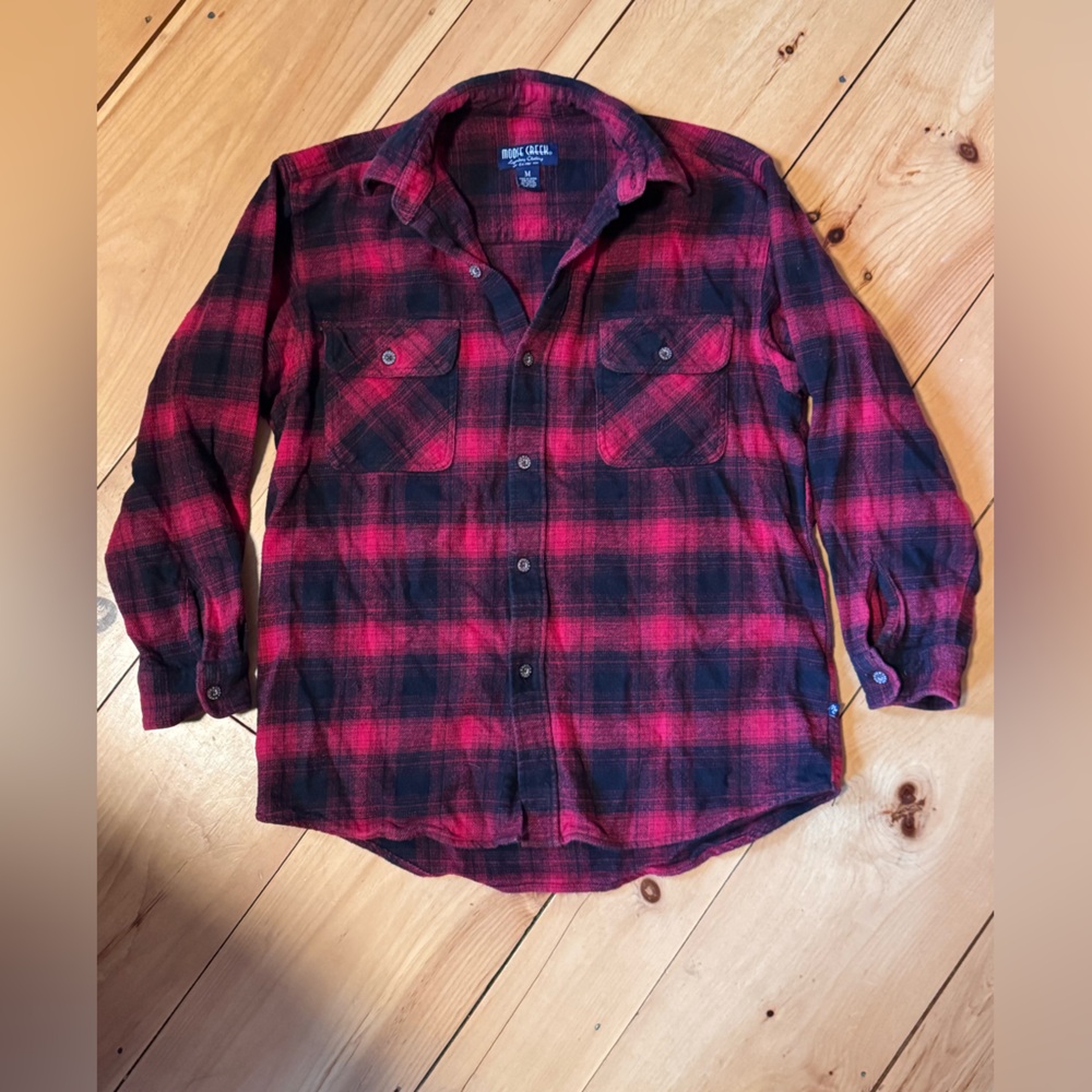 Red and Black Plaid Casual Button Down Shirt